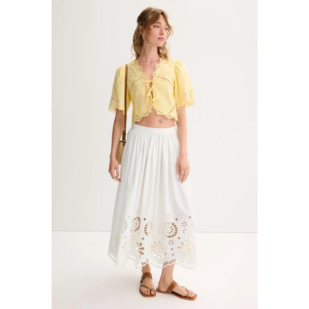 The Great. Super Bloom Eyelet Skirt